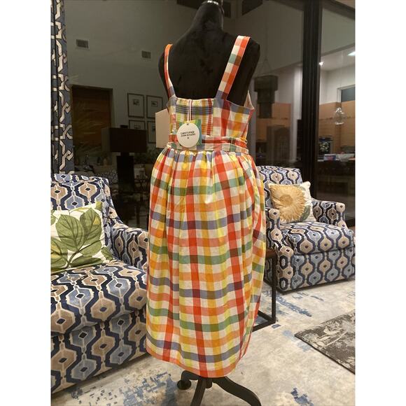 Christopher John Rogers for Target Size 4 Plaid Wide Strap Tie Waist Dress NWT - Picture 5 of 7